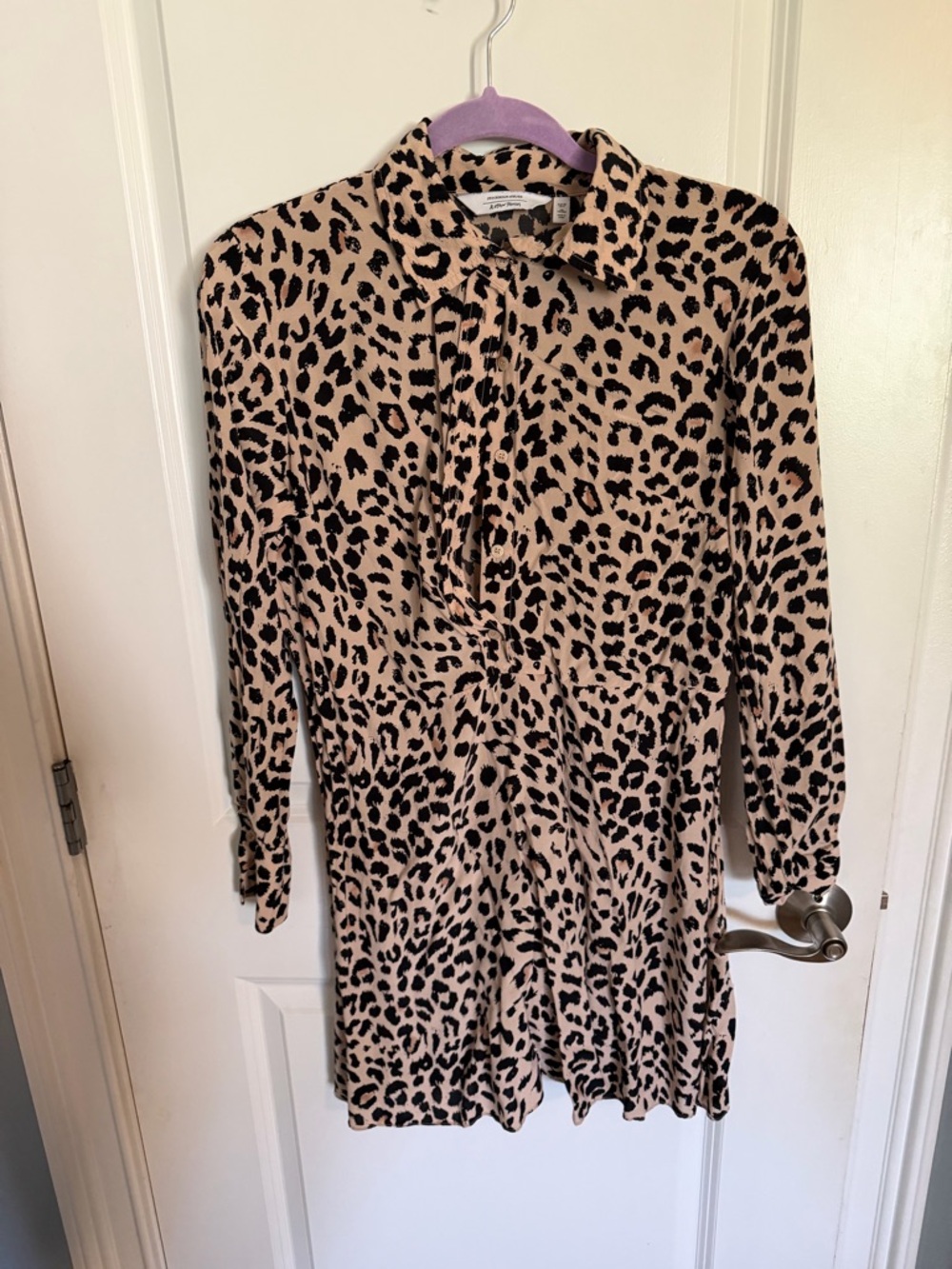 & Other Stories Beige and Black Leopard-Print Dress